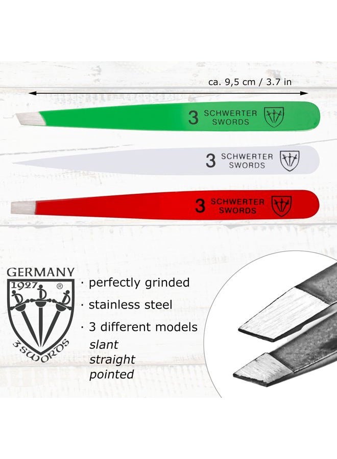 3 Swords Germany مجموعة ملاقط احترافية من الفولاذ المقاوم للصدأ "المكسيك" مائلة، مستقيمة، مدببة للحواجب، العناية بالأظافر، العناية باليدين والقدمين - ملاقط مستقيمة، مائلة، مدببة (5366) - Image 3